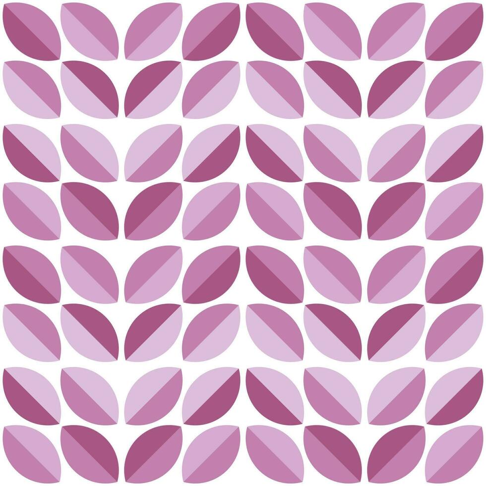 Modern minimalistic  geometric seamless pattern, rounded shapes, leaves in pink color scheme on a white background vector