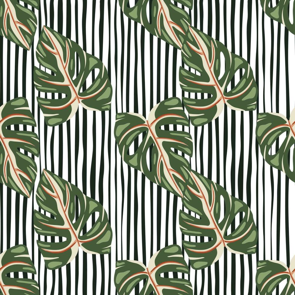 botánico hoja fondo de pantalla. tropical patrón, palma hojas floral antecedentes. resumen exótico planta sin costura modelo. vector