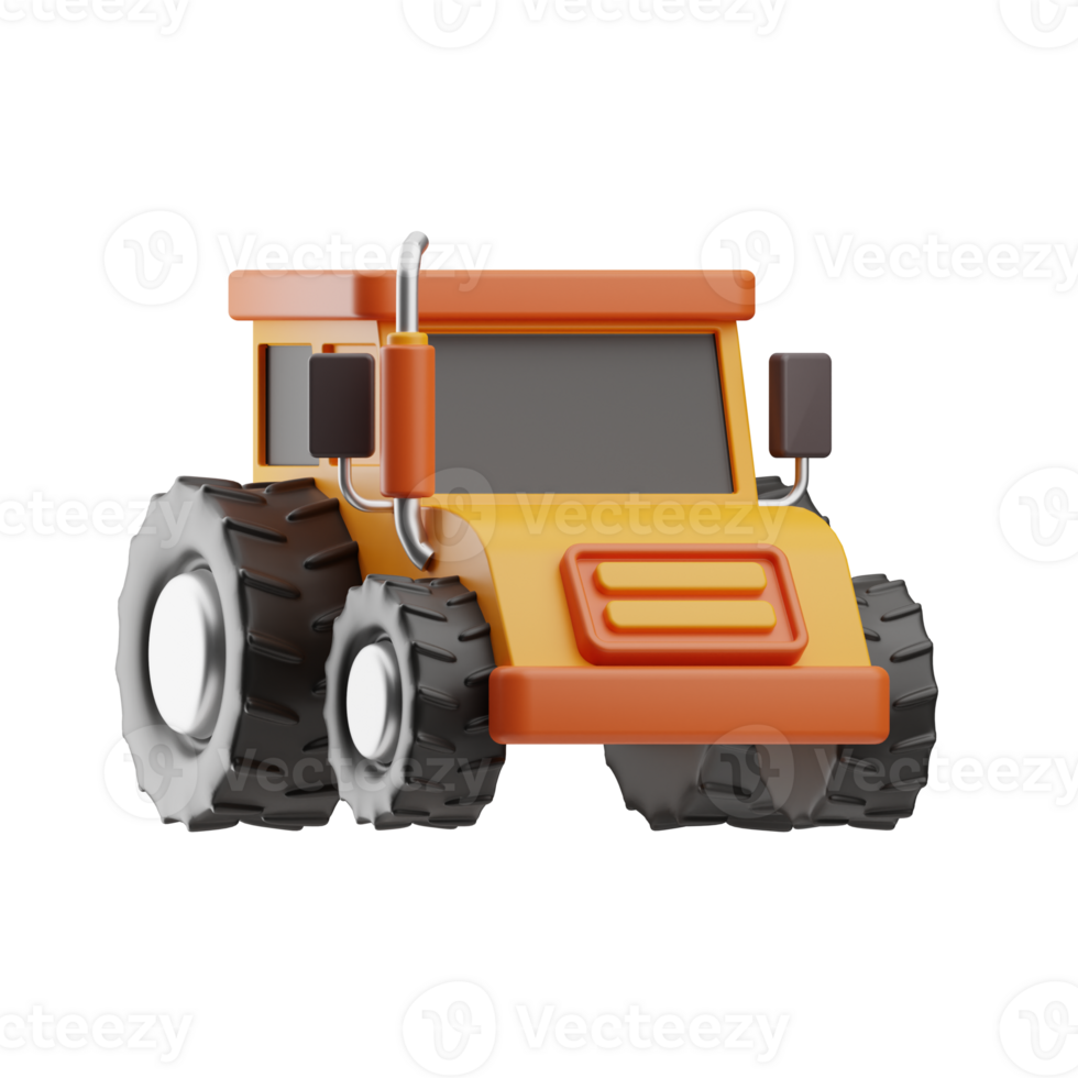 farming object tractor illustration 3d png