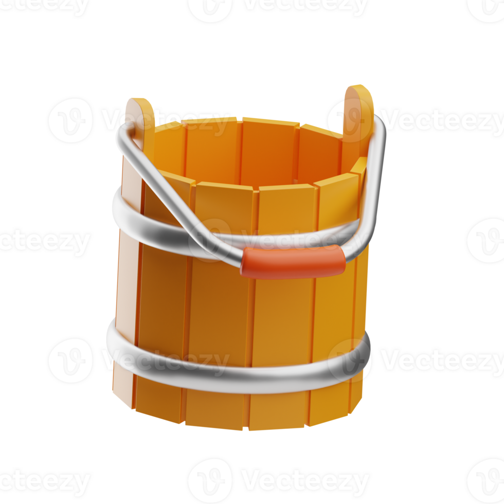 farming object bucket illustration 3d png