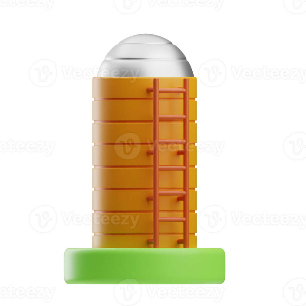 farming object silo illustration 3d png