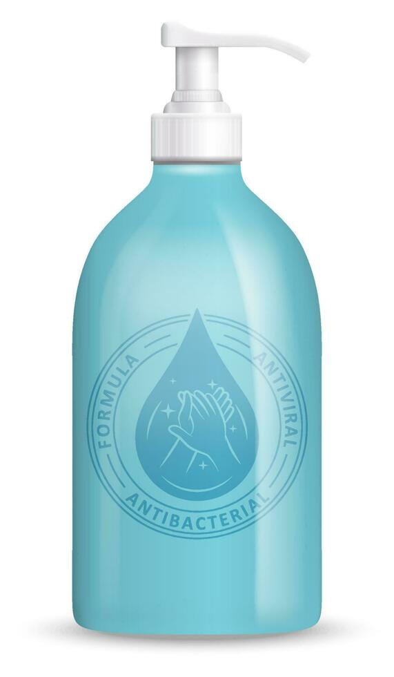 Hand sanitizer bottle container mockup template vector illustration