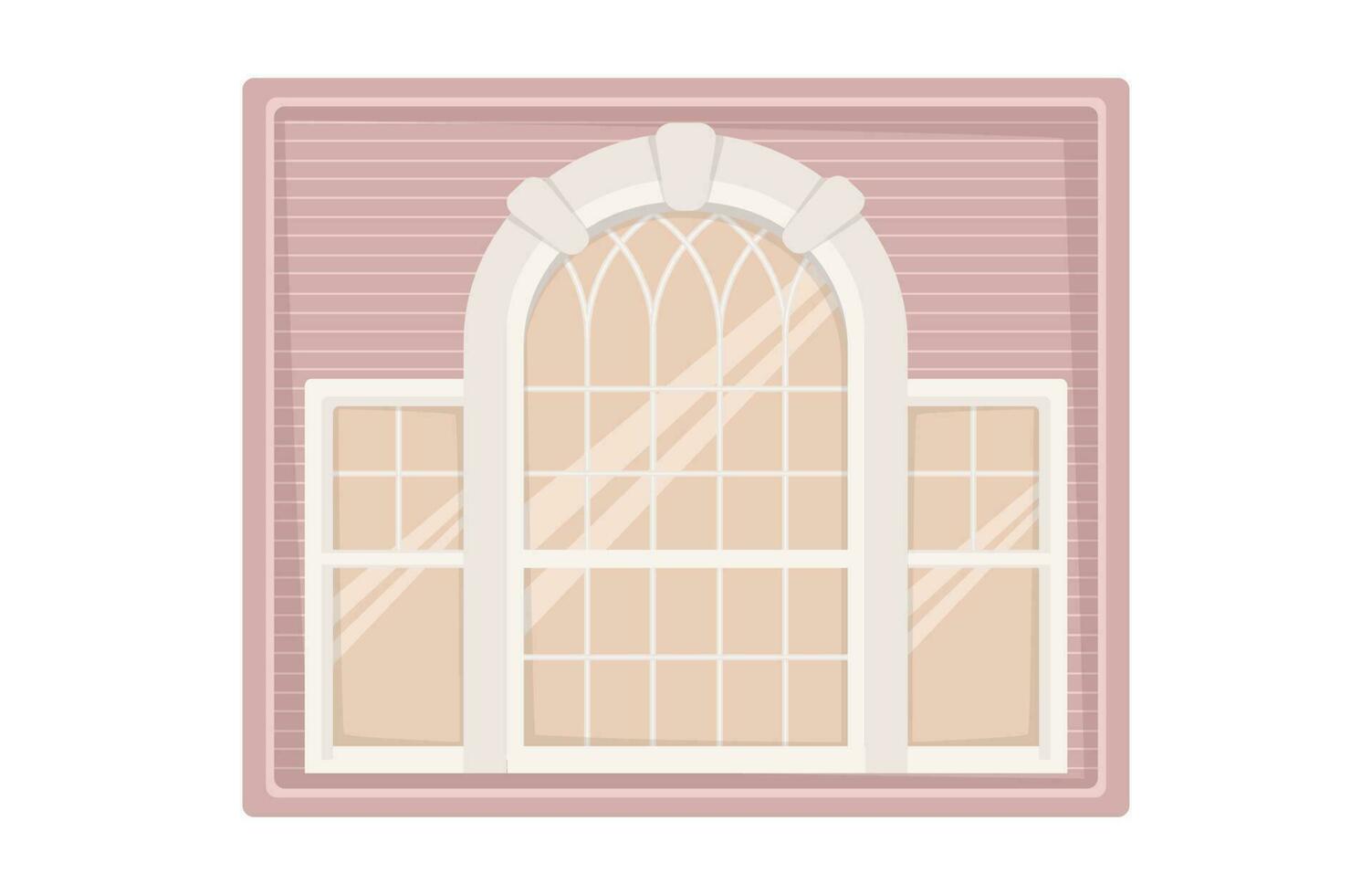 antiguo Clásico rosado clásico ventana marco. plano estilo aislado vector ilustración.