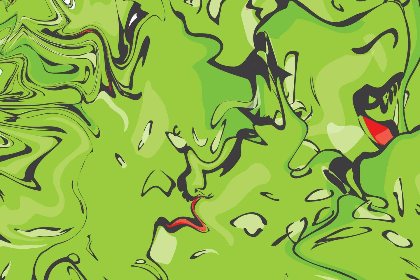Abstract vector horizontal acid green pattern. Background with blots and stains, imitation of blurred paint.
