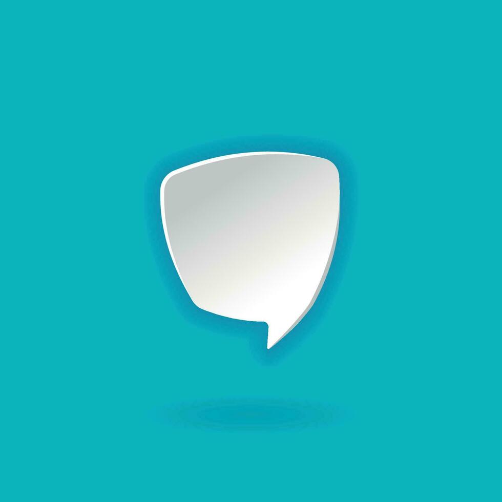 3d white speech bubble. Square form figure Speech bubble icon. 3d render. Network communication concept.  Isolated vector illustration