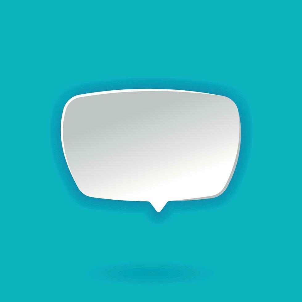 3d white speech bubble. Square Speech bubble icon. 3d render. Network communication concept.  Isolated vector illustration