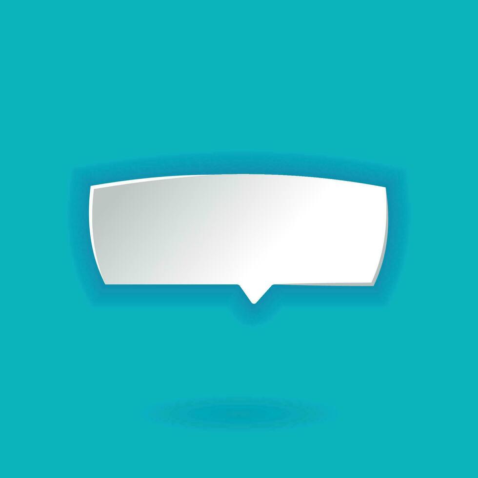 3d white speech bubble. rectangle form figure Speech bubble icon. 3d render. Network communication concept.  Isolated vector illustration