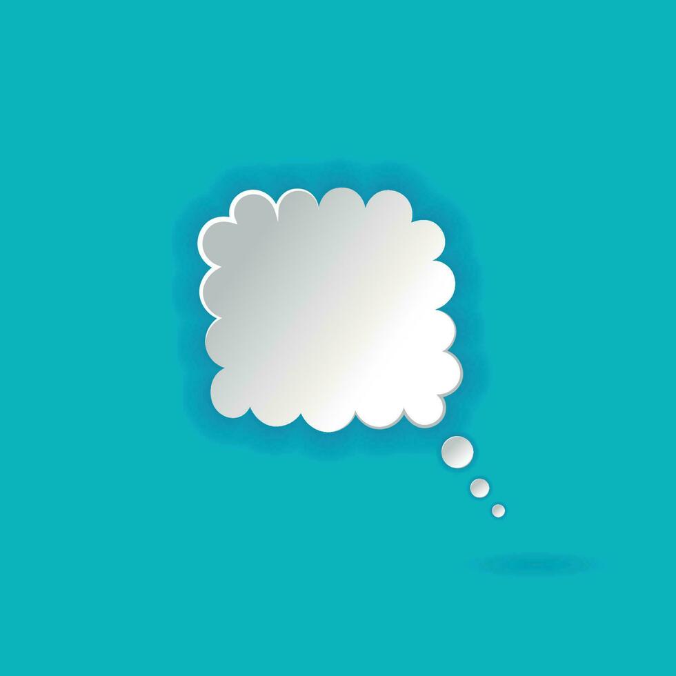 3d white speech bubble. Square abstract form figure Speech bubble icon. 3d render. Network communication concept.  Isolated vector illustration