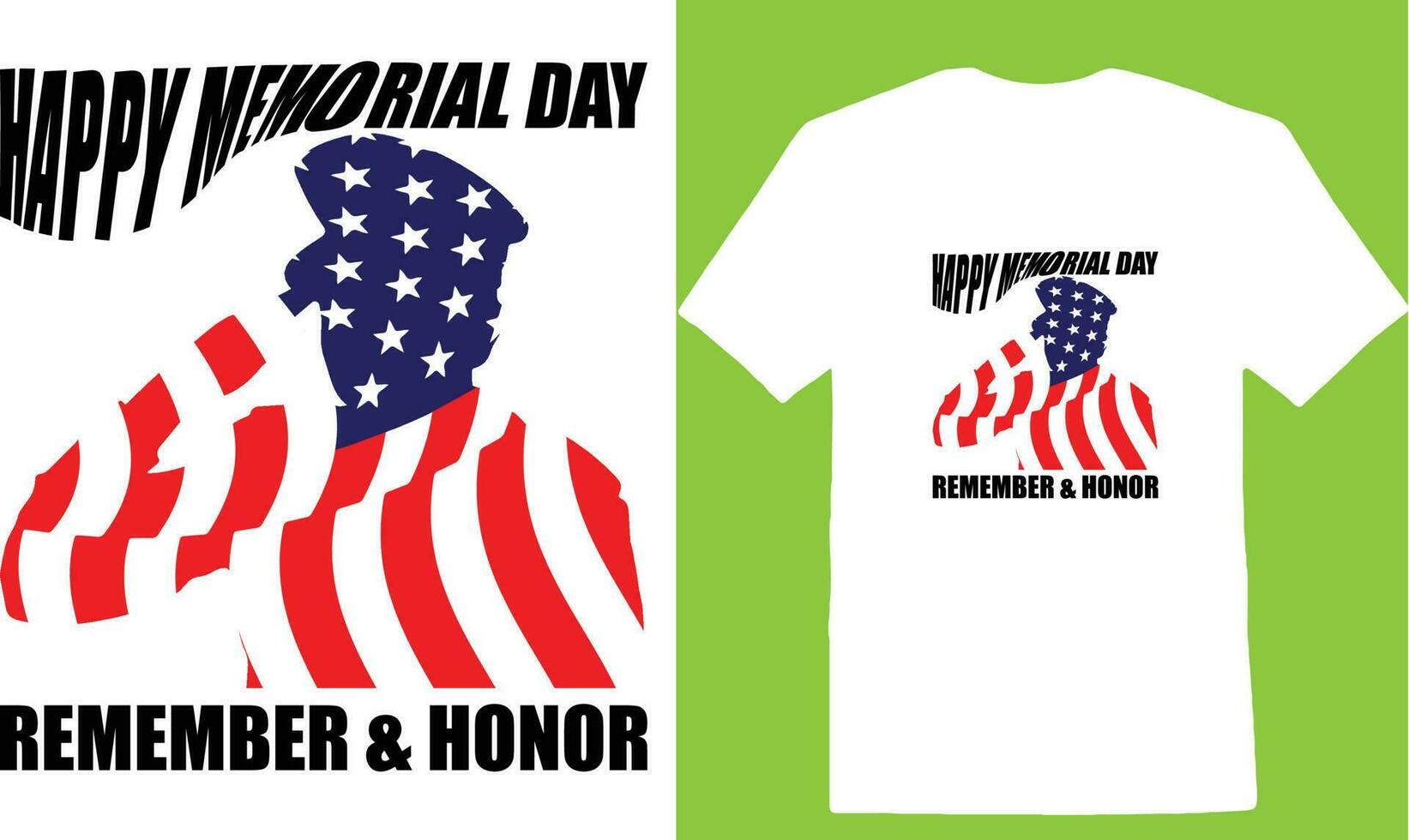 Happy Memorial Day Remember and Honor T-shirt vector