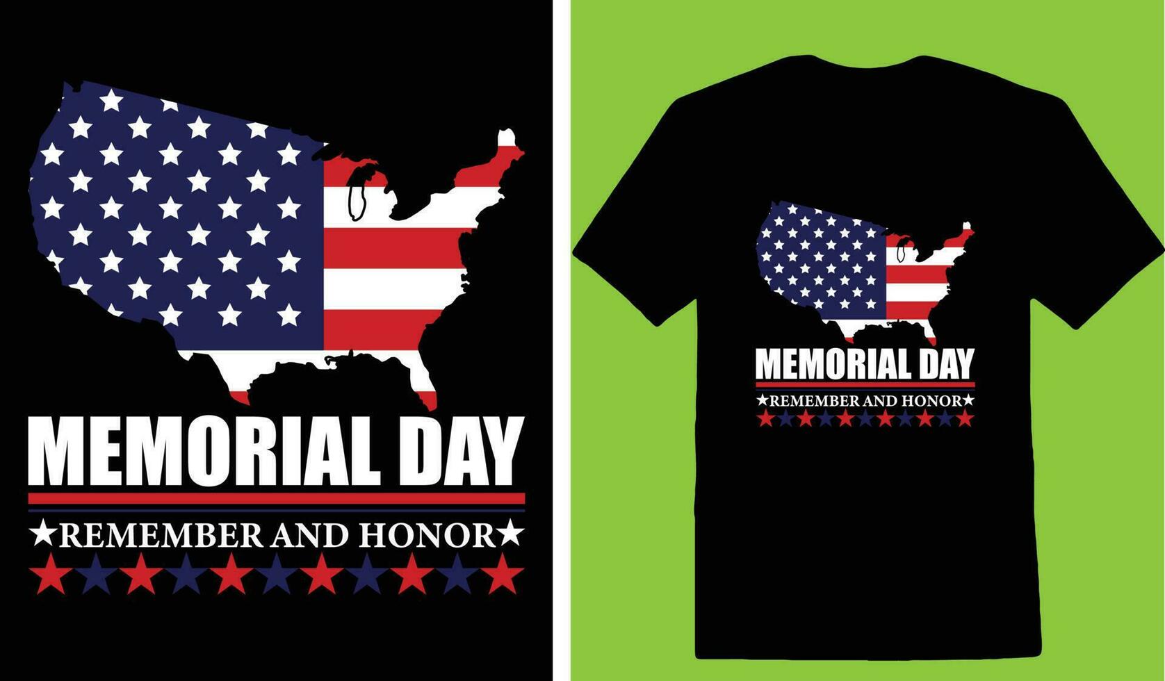 Memorial Day Remember and Honor T-shirt vector