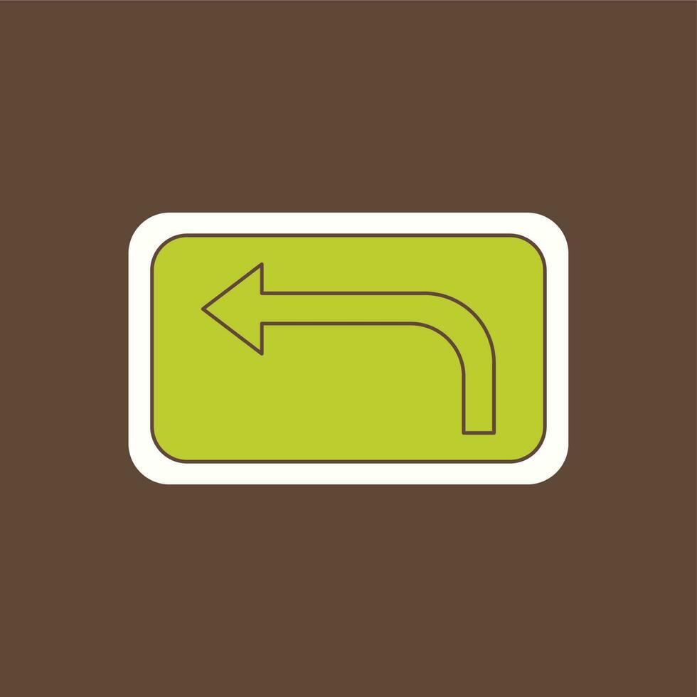 Left Turn Ahead Vector Icon