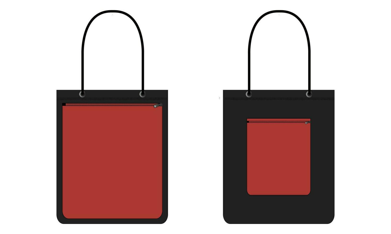 compras bolso técnico dibujo Moda plano bosquejo vector ilustración negro color modelo frente y espalda puntos de vista aislado en gris antecedentes