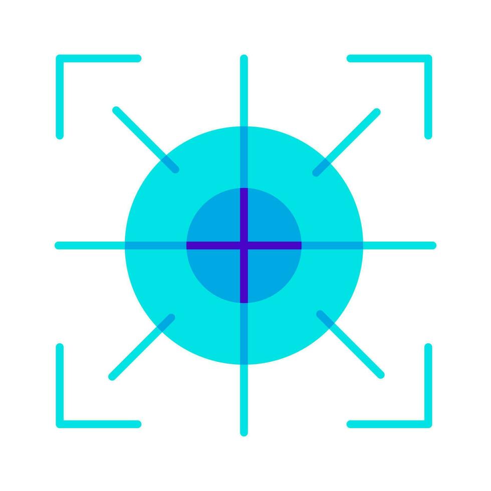 sniper crosshair Target focus aim blue icon vector illustration