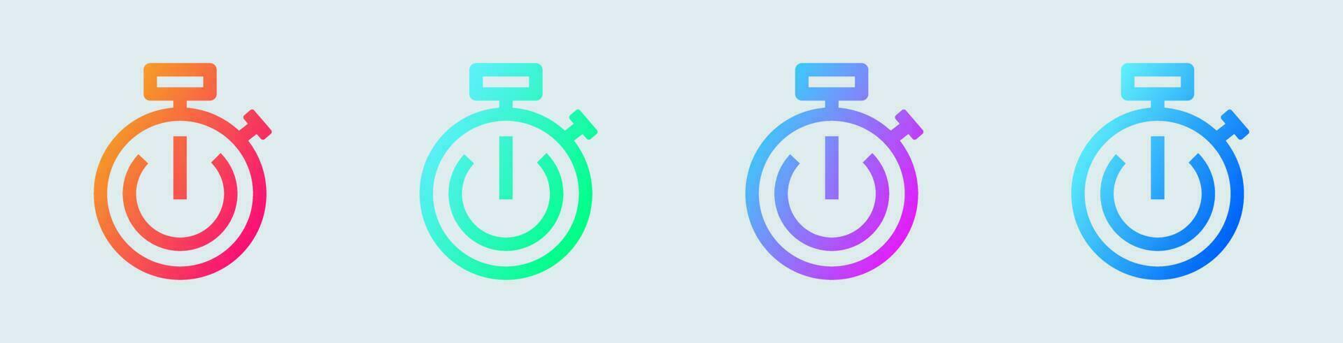Stopwatch line icon in gradient colors. Timer signs vector illustration.