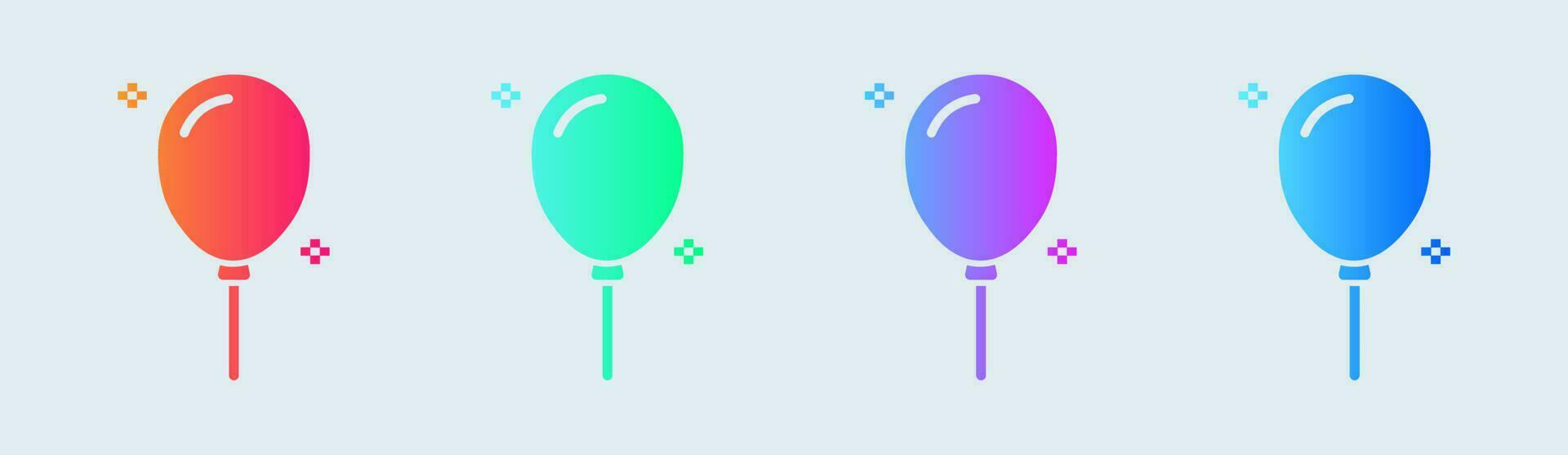 Balloon solid icon in gradient colors. Decoration signs vector illustration.