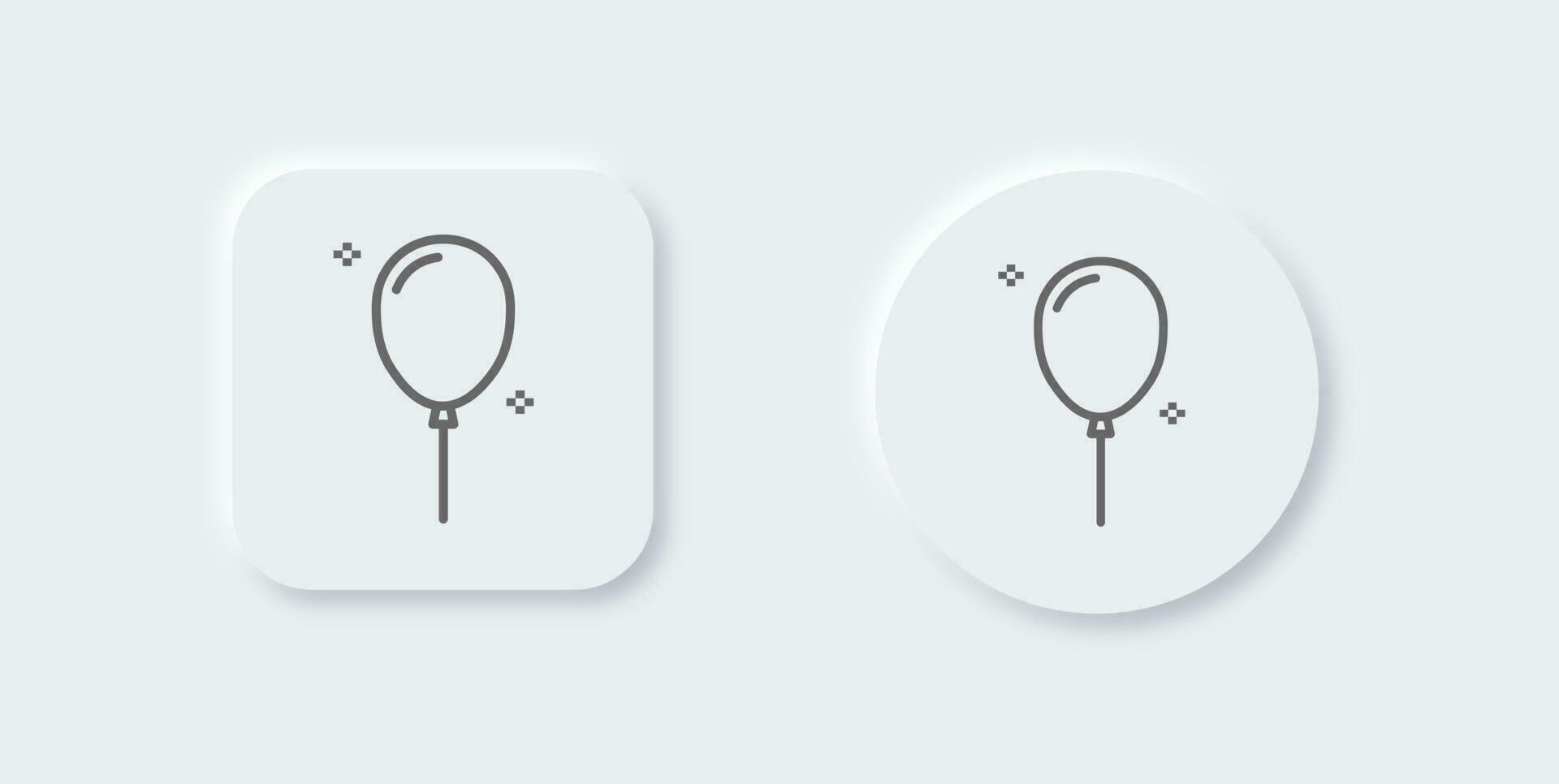 Balloon line icon in neomorphic design style. Decoration signs vector illustration.