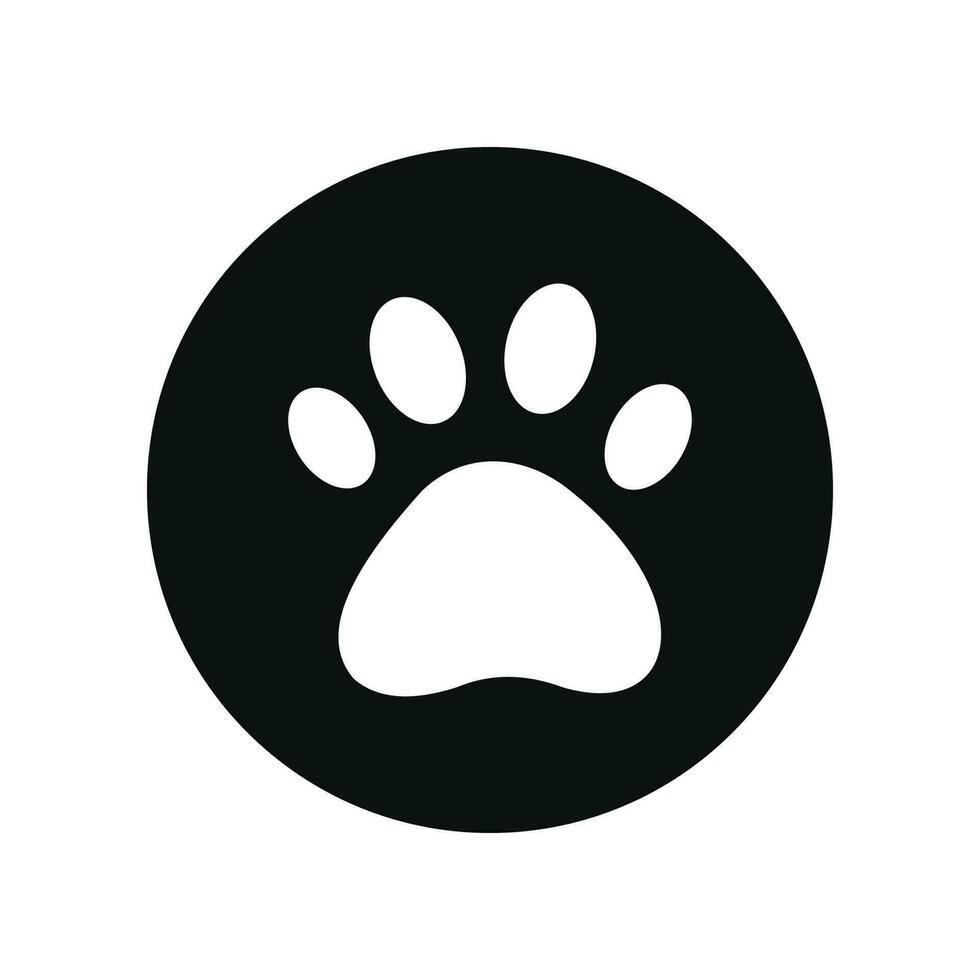 Paw print icon isolated on white background vector