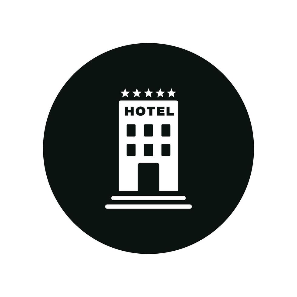 Hotel building vector icon isolated on white background