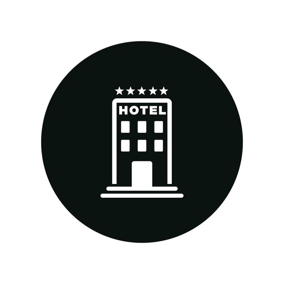 Hotel building vector icon isolated on white background