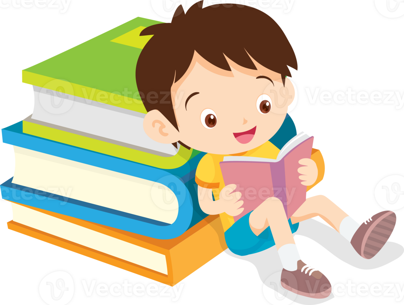 Back to school, happy Pupils children learning computer reading books concept png