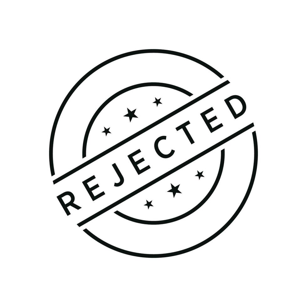 rechazado sello icono vector ilustración