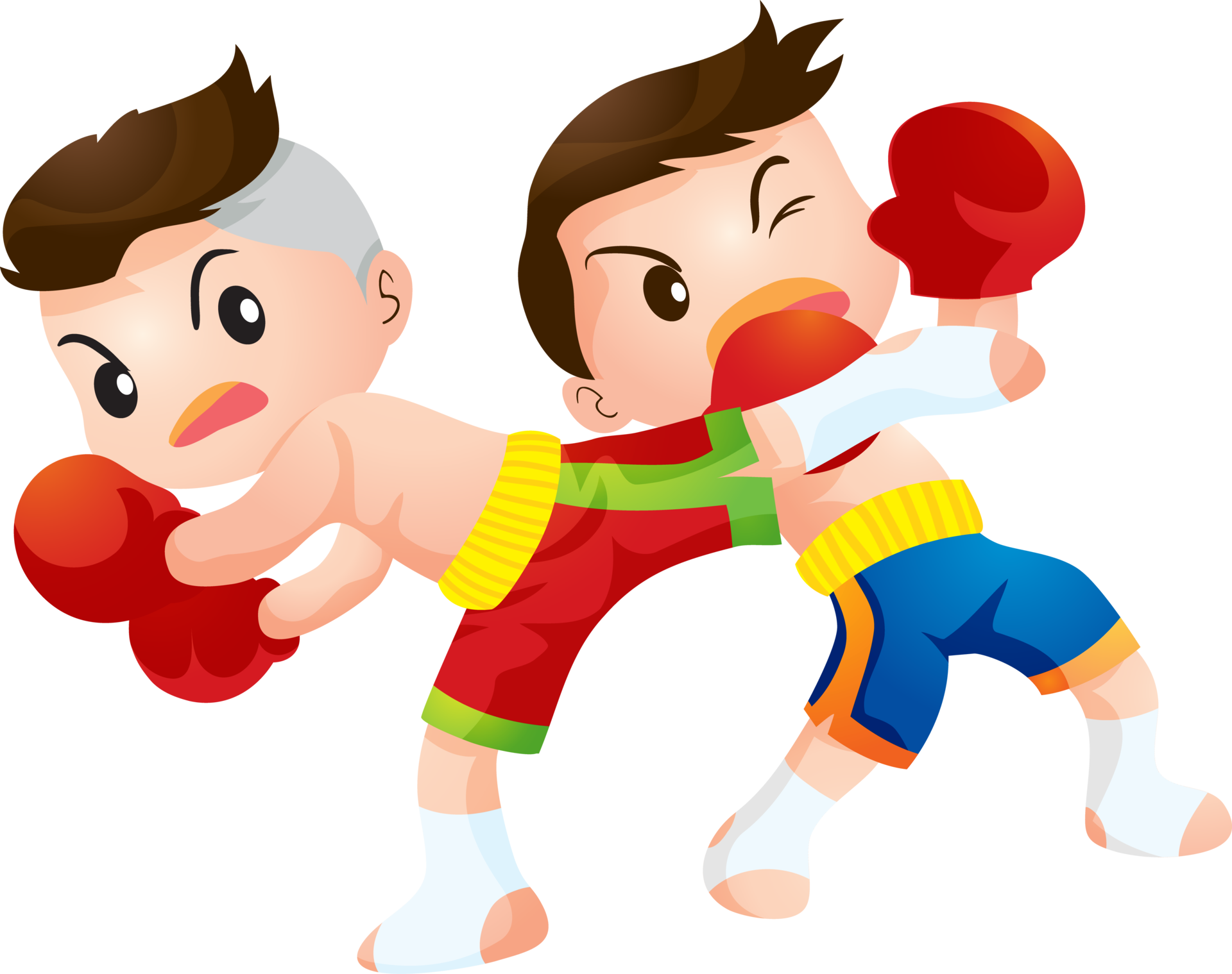 Cute Thai boxing kids fighting actions 23366388 PNG