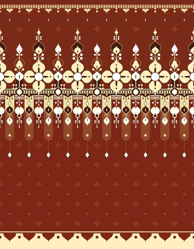 geometric and flower ethnic fabric pattern for cloth carpet wallpaper background wrapping etc. vector
