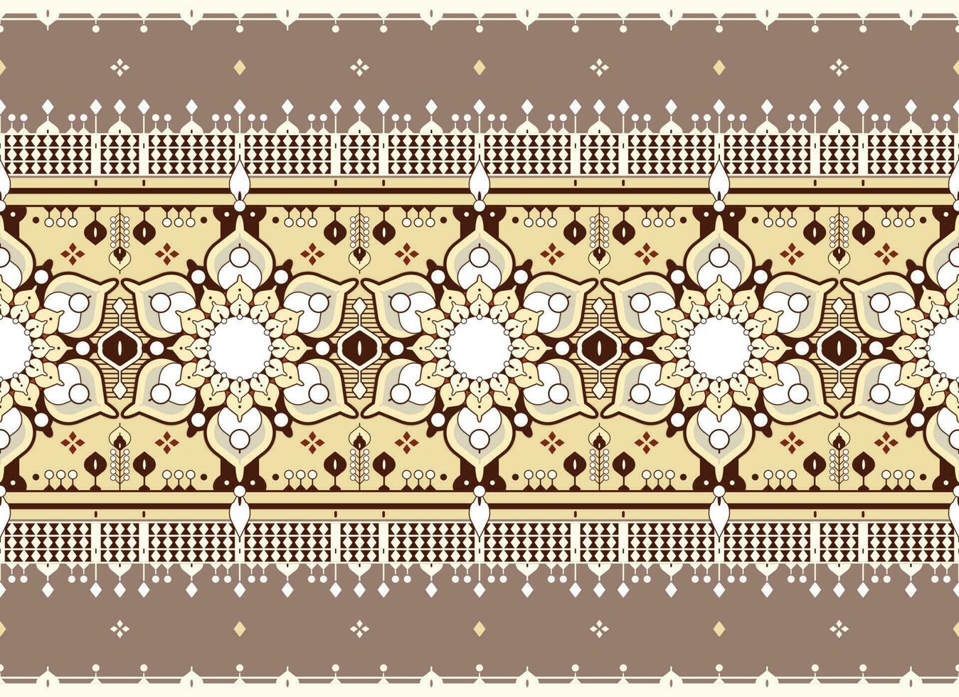 geometric and flower ethnic fabric pattern for cloth carpet wallpaper background wrapping etc. vector