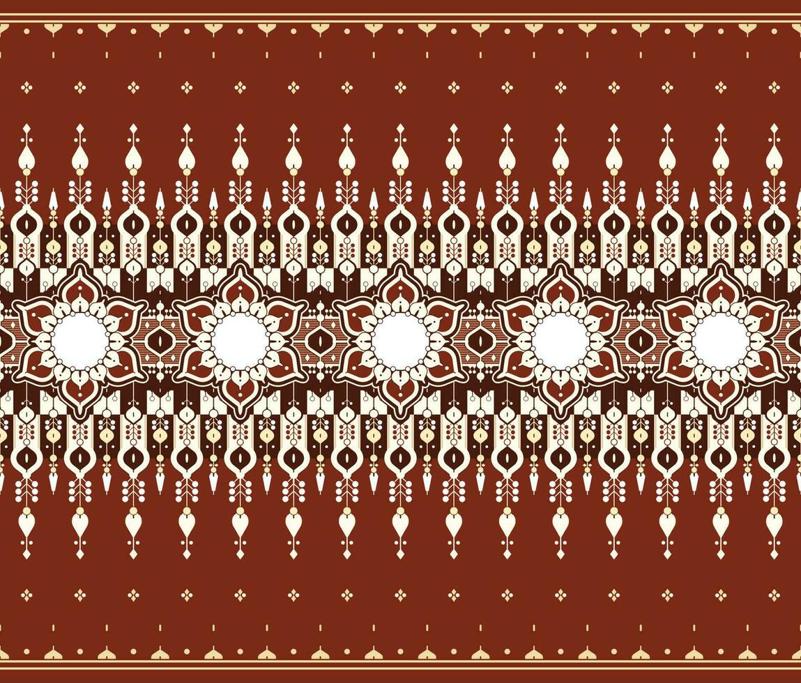 geometric and flower ethnic fabric pattern for cloth carpet wallpaper background wrapping etc. vector