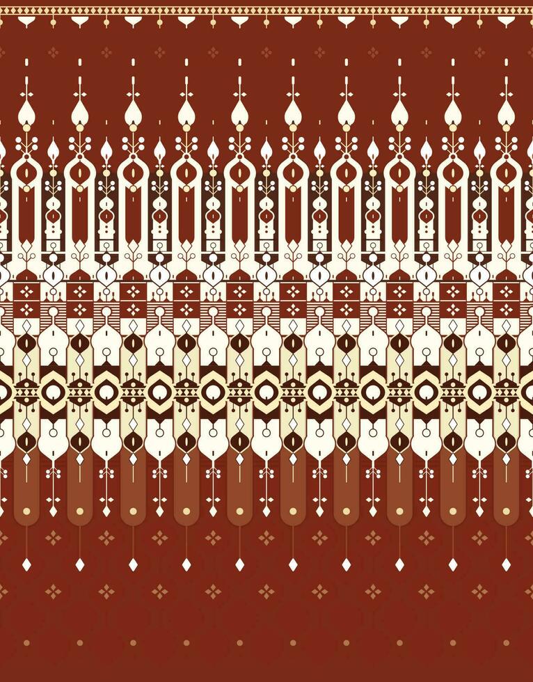 geometric ethnic fabric pattern for cloth carpet wallpaper background wrapping etc. vector