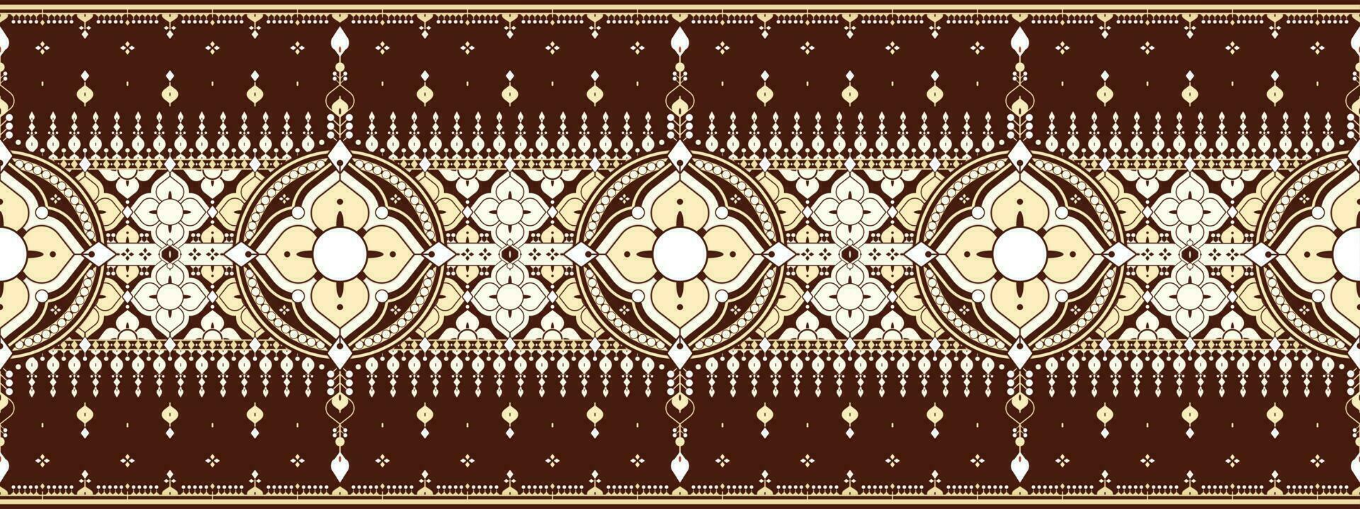 geométrico y flor étnico tela modelo para paño alfombra fondo de pantalla antecedentes envase etc. vector