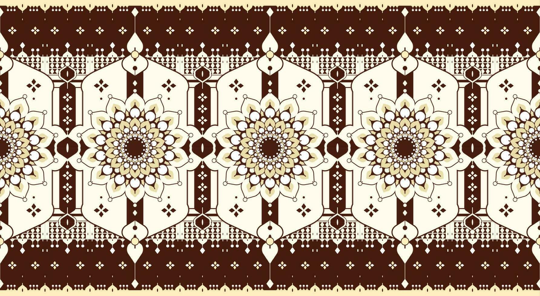 geometric and mandala ethnic fabric pattern for cloth carpet wallpaper background wrapping etc. vector