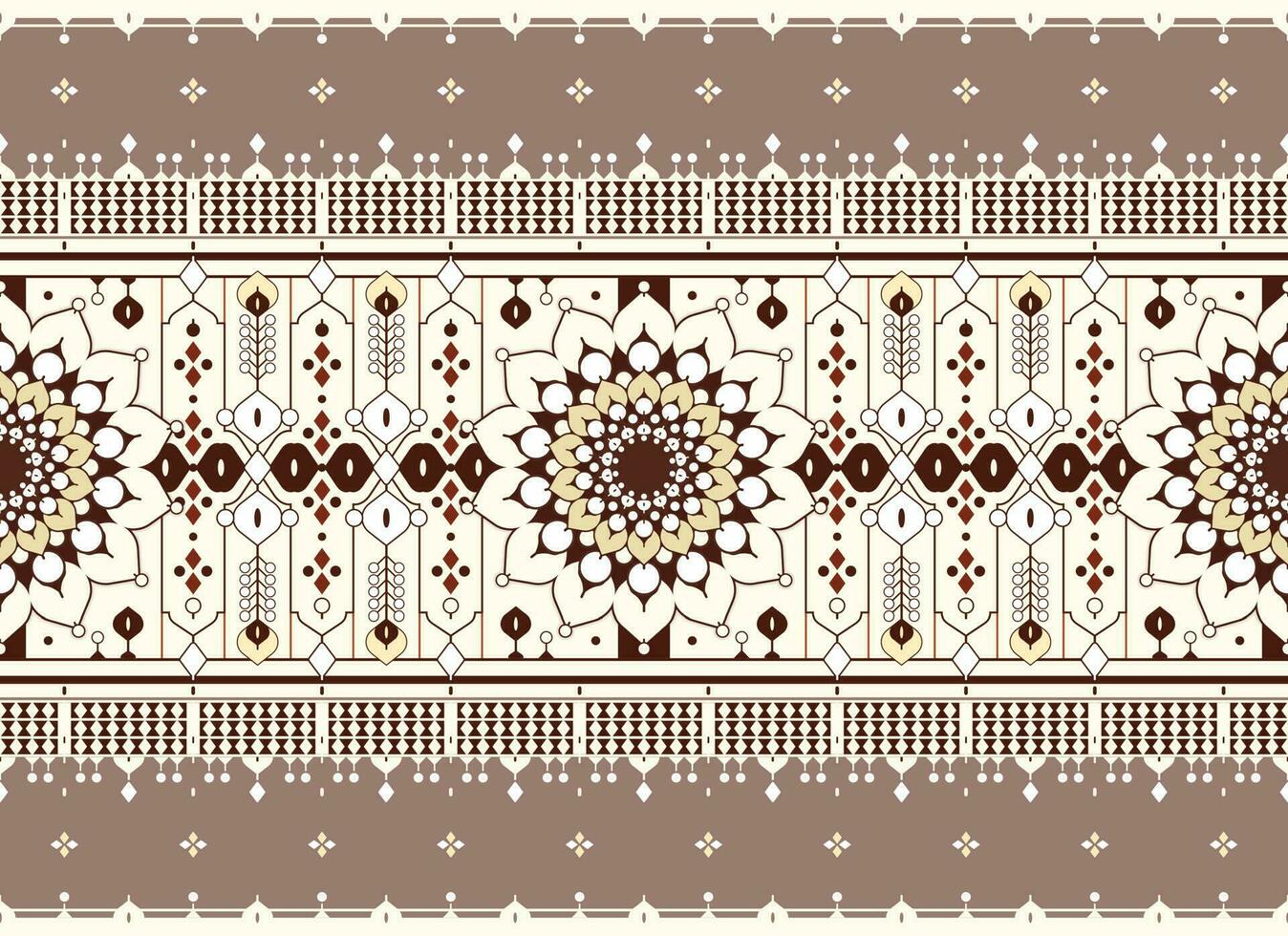 geometric and mandala ethnic fabric pattern for cloth carpet wallpaper background wrapping etc. vector