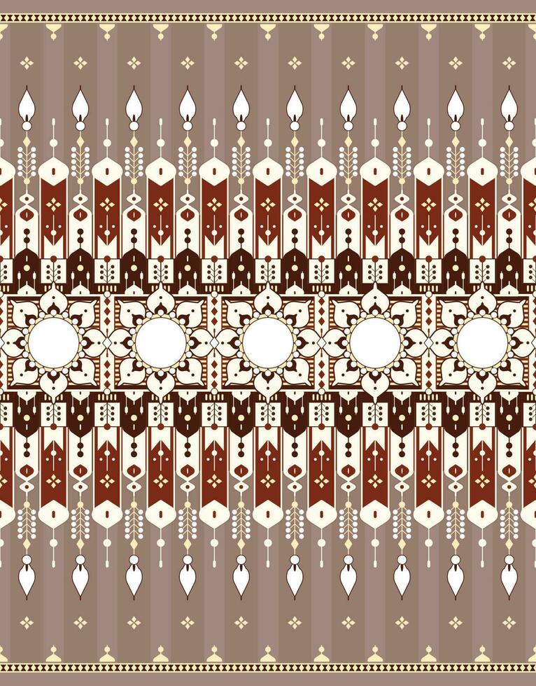 geometric and flower ethnic fabric pattern for cloth carpet wallpaper background wrapping etc. vector