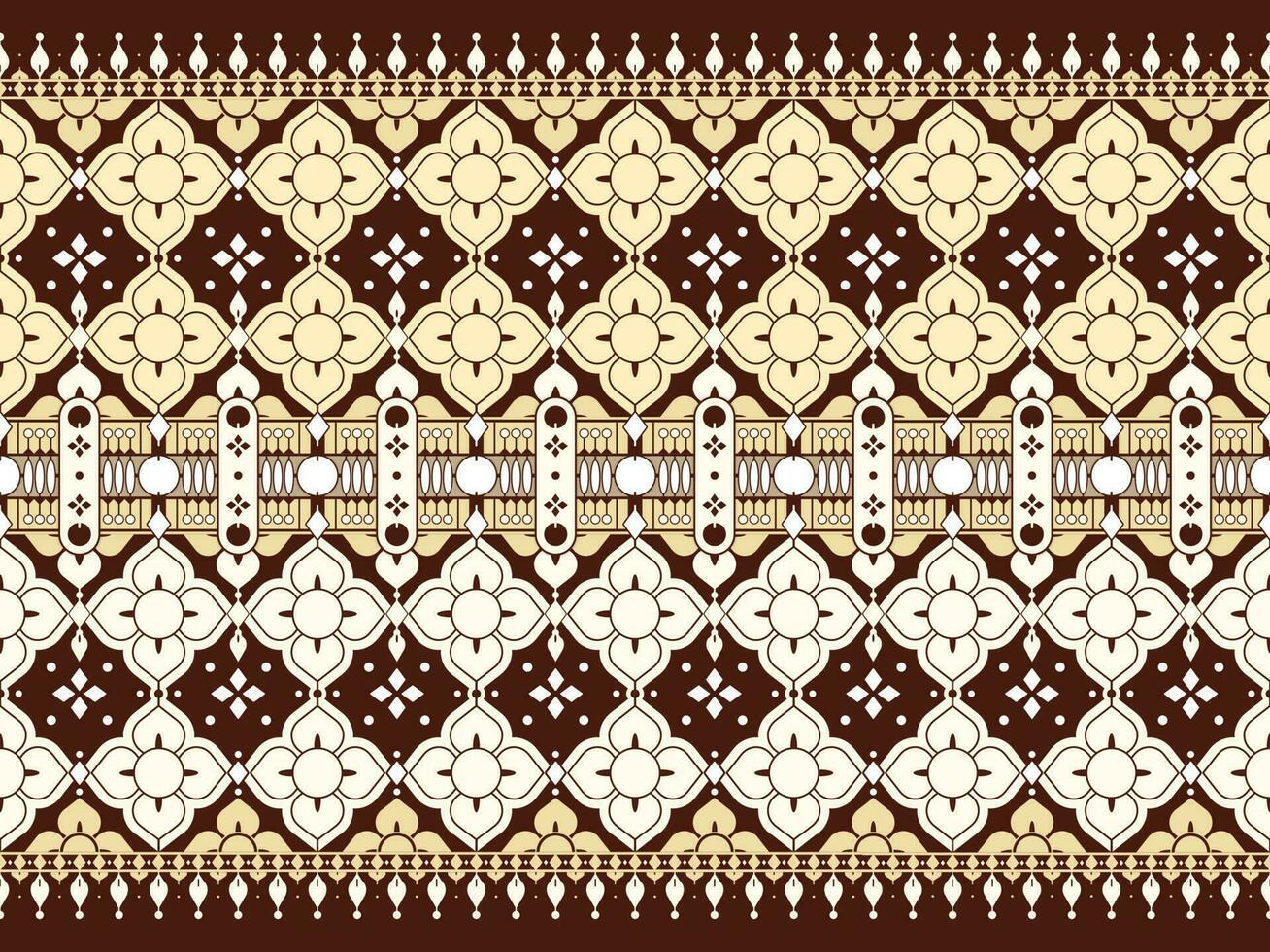 geometric and flower ethnic fabric pattern for cloth carpet wallpaper background wrapping etc. vector