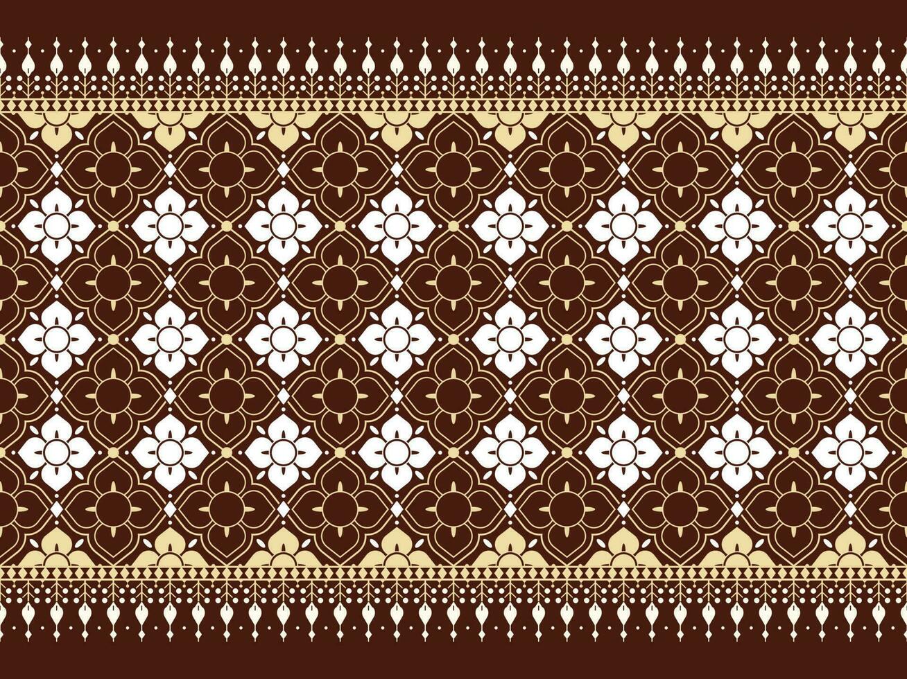 geometric and flower ethnic fabric pattern for cloth carpet wallpaper background wrapping etc. vector