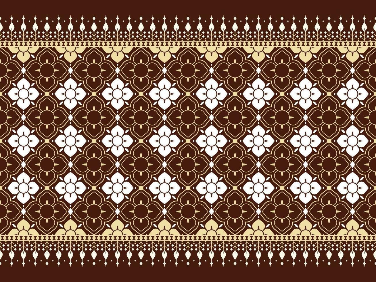 geometric and flower ethnic fabric pattern for cloth carpet wallpaper background wrapping etc. vector