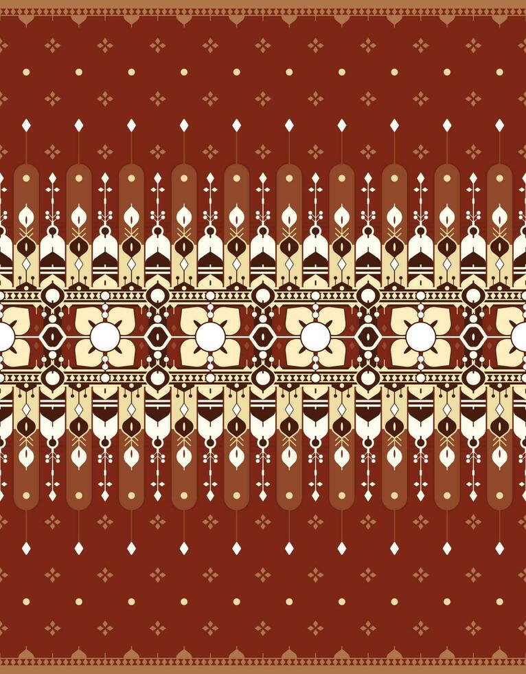geometric and flower ethnic fabric pattern for cloth carpet wallpaper background wrapping etc. vector