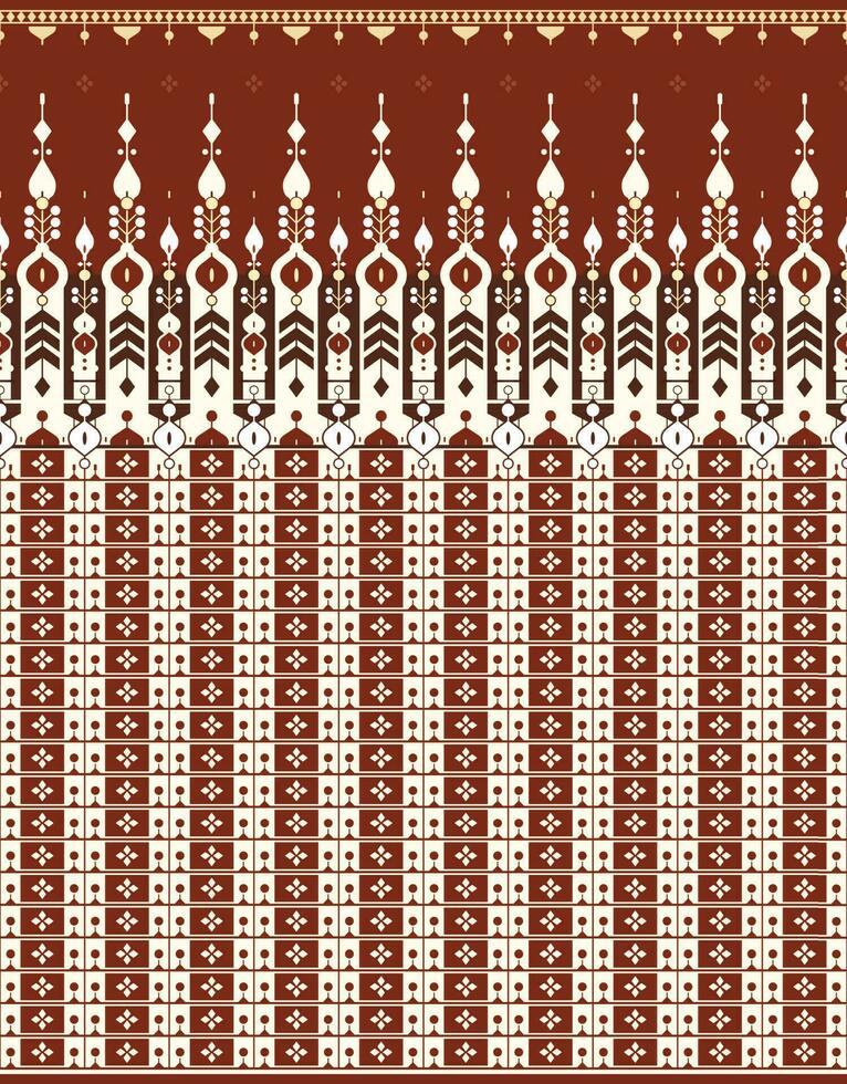 geometric ethnic fabric pattern for cloth carpet wallpaper background wrapping etc. vector