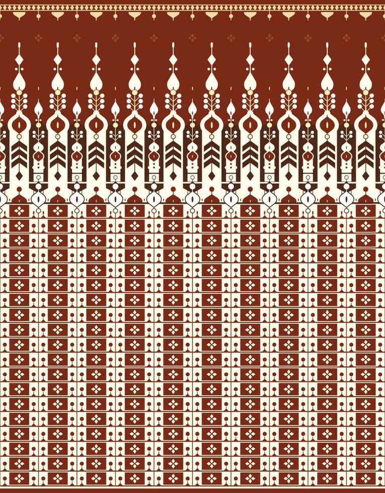 geometric ethnic fabric pattern for cloth carpet wallpaper background wrapping etc. vector