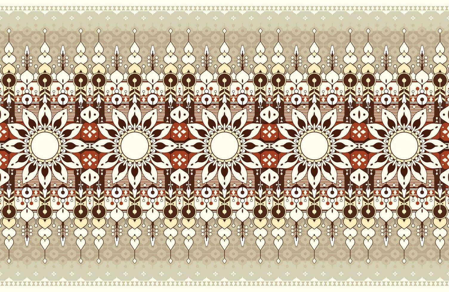geometric and mandala ethnic fabric pattern for cloth carpet wallpaper background wrapping etc. vector