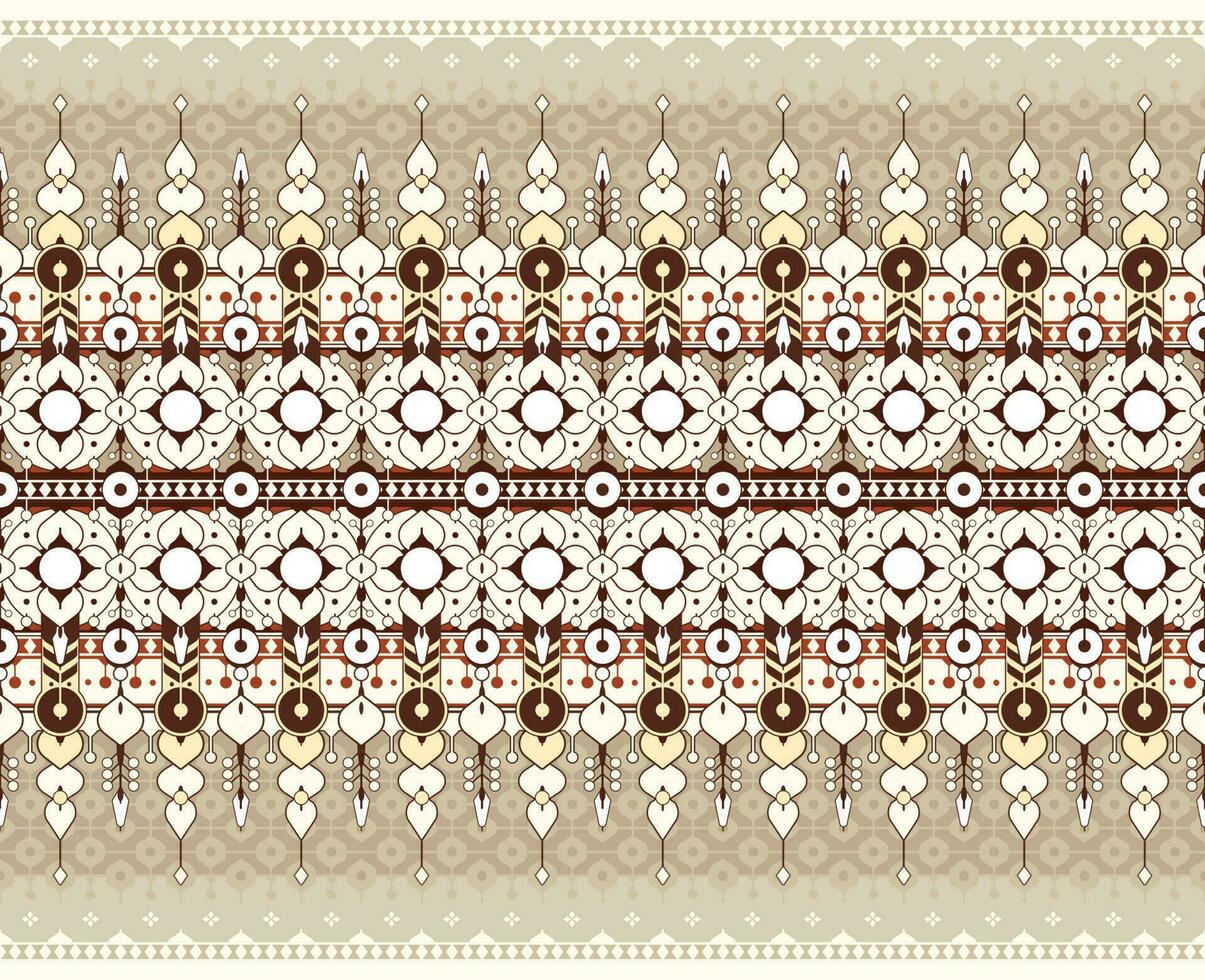 geometric and flower ethnic fabric pattern for cloth carpet wallpaper background wrapping etc. vector