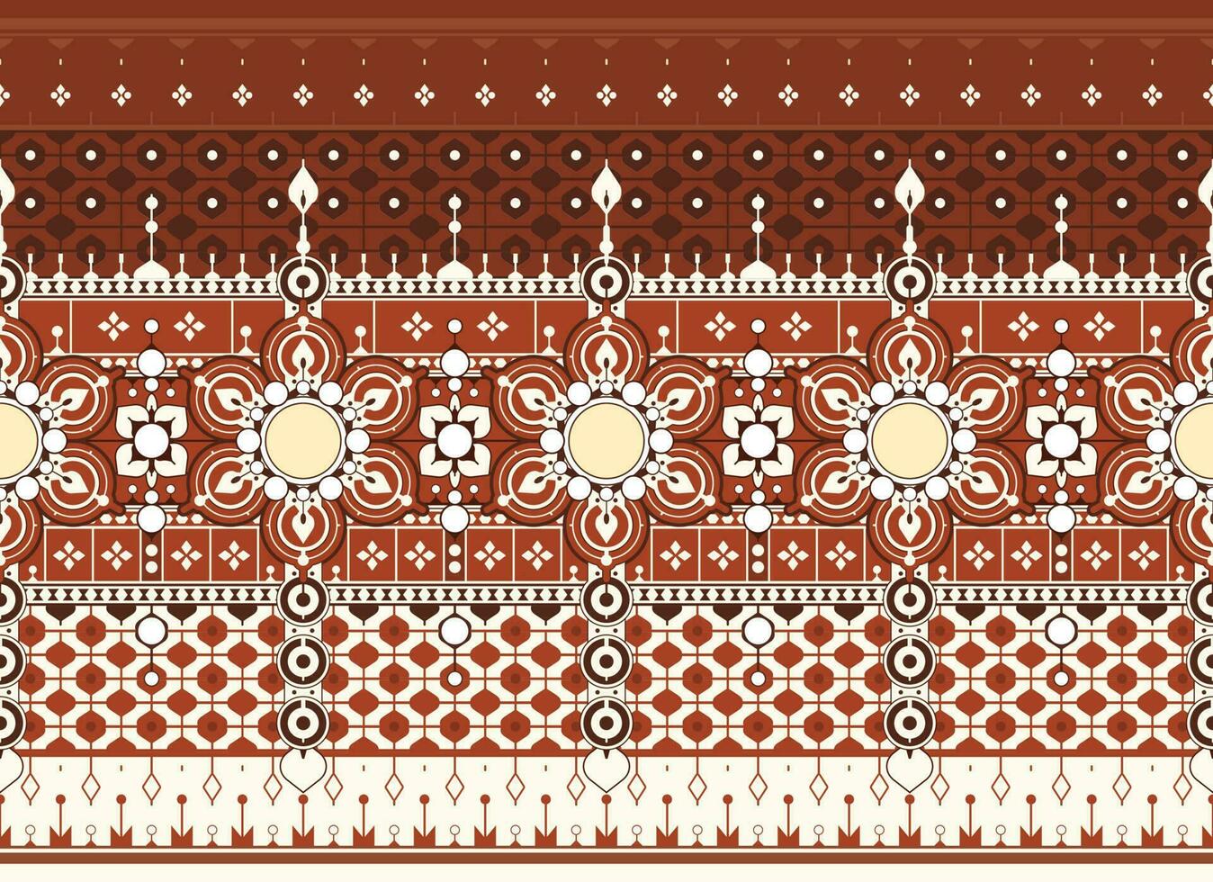 geometric and flower ethnic fabric pattern for cloth carpet wallpaper background wrapping etc. vector
