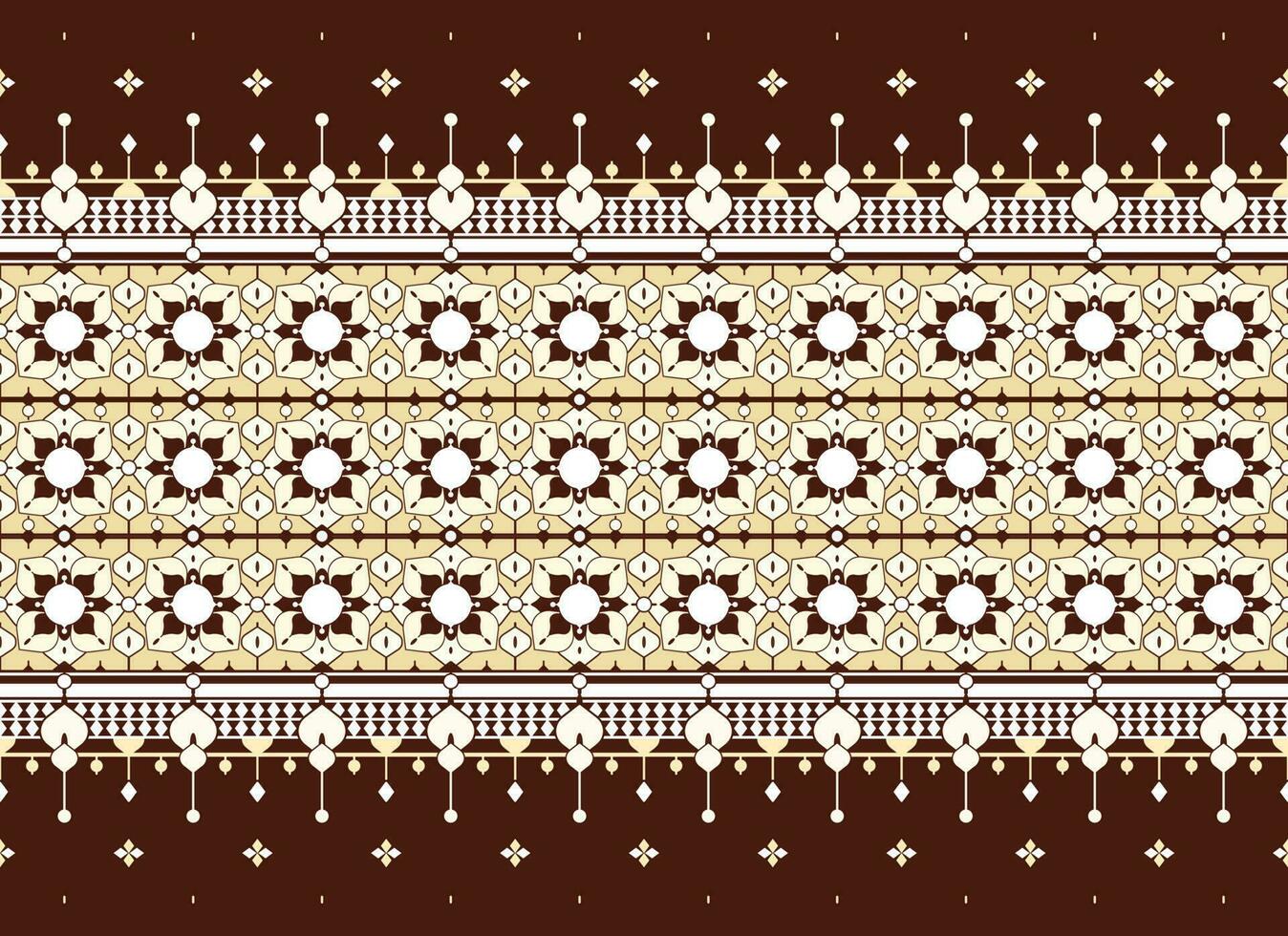 geométrico y flor étnico tela modelo para paño alfombra fondo de pantalla antecedentes envase etc. vector