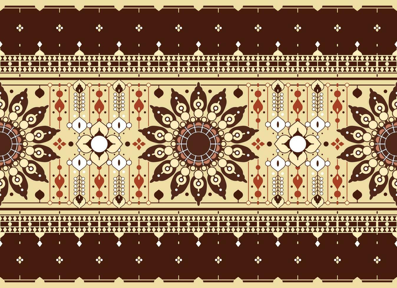 geometric and mandala ethnic fabric pattern for cloth carpet wallpaper background wrapping etc. vector