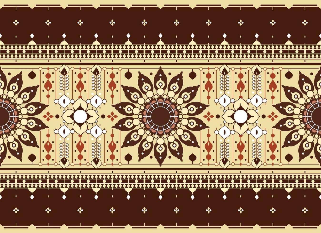 geométrico y mandala étnico tela modelo para paño alfombra fondo de pantalla antecedentes envase etc. vector