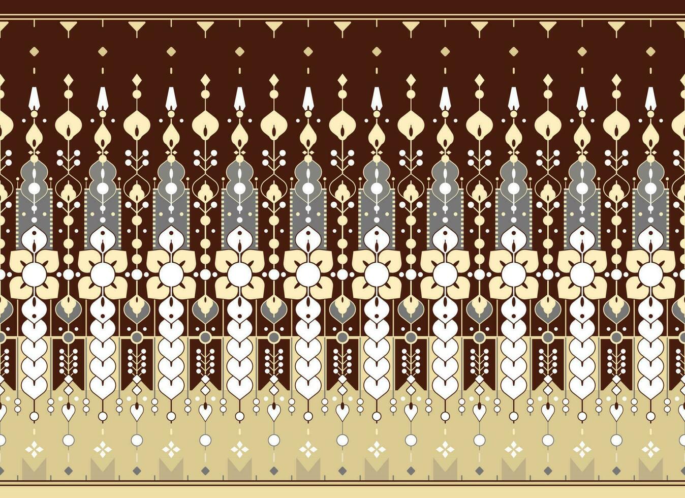 geometric and flower ethnic fabric pattern for cloth carpet wallpaper background wrapping etc. vector