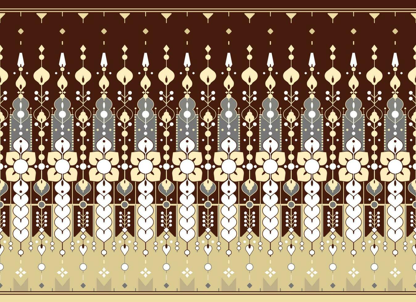 geometric and flower ethnic fabric pattern for cloth carpet wallpaper background wrapping etc. vector