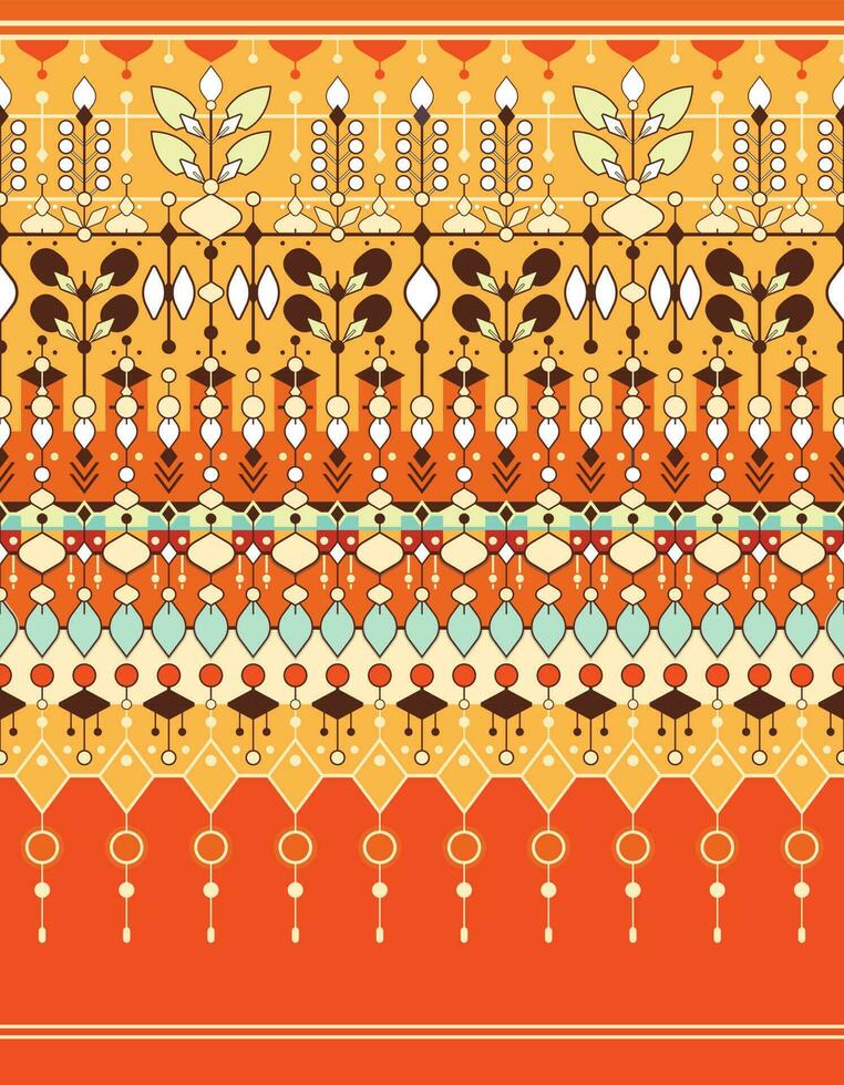 geometric and organic ethnic fabric pattern for cloth carpet wallpaper background wrapping etc. vector