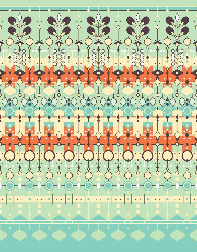 geometric and organic ethnic fabric pattern for cloth carpet wallpaper background wrapping etc. vector